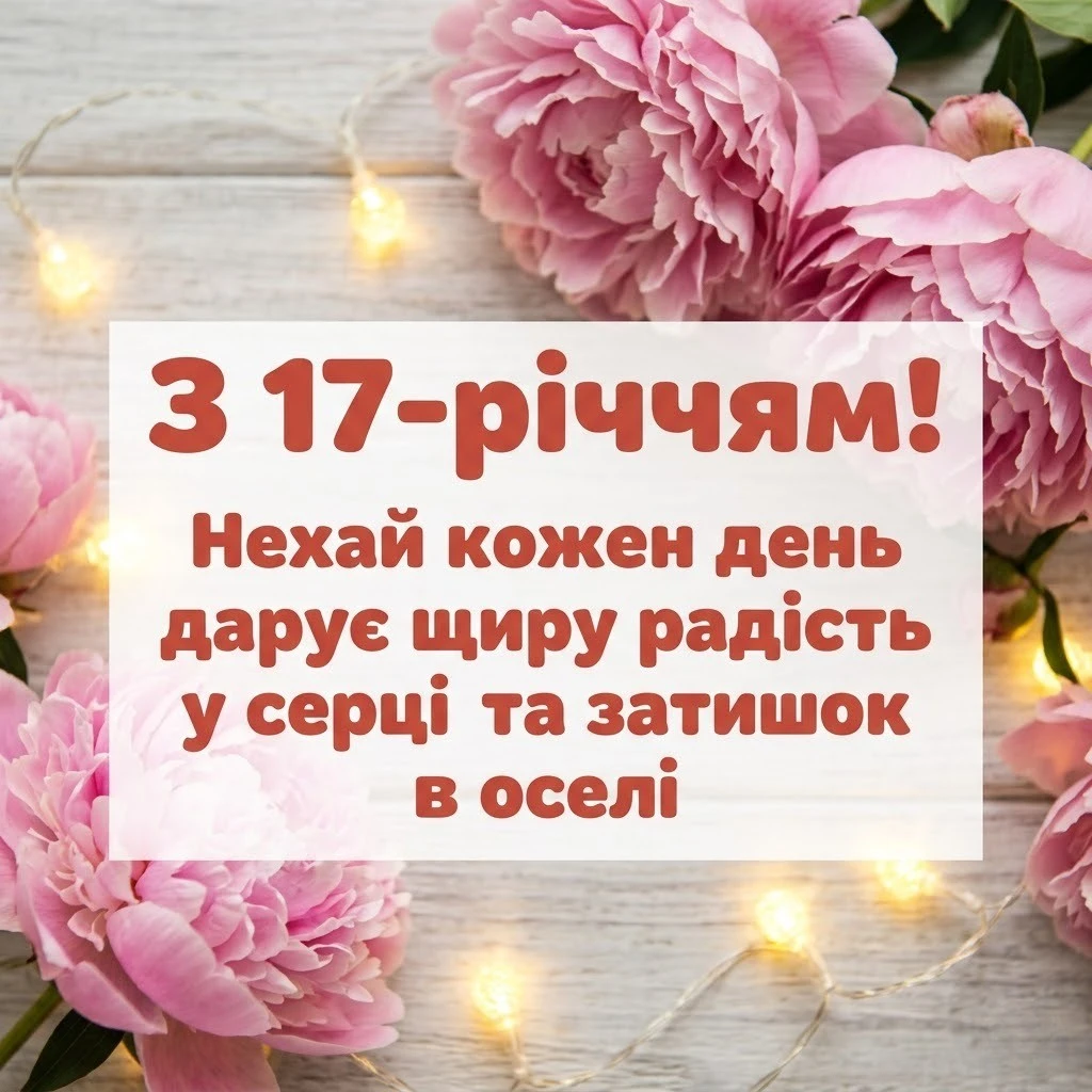 17 років — магічний вік: добірка привітань, що торкаються серця