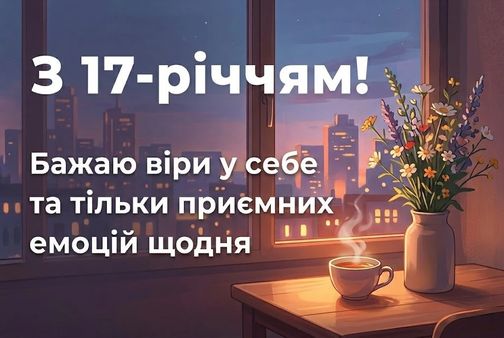 17 років — магічний вік: добірка привітань, що торкаються серця