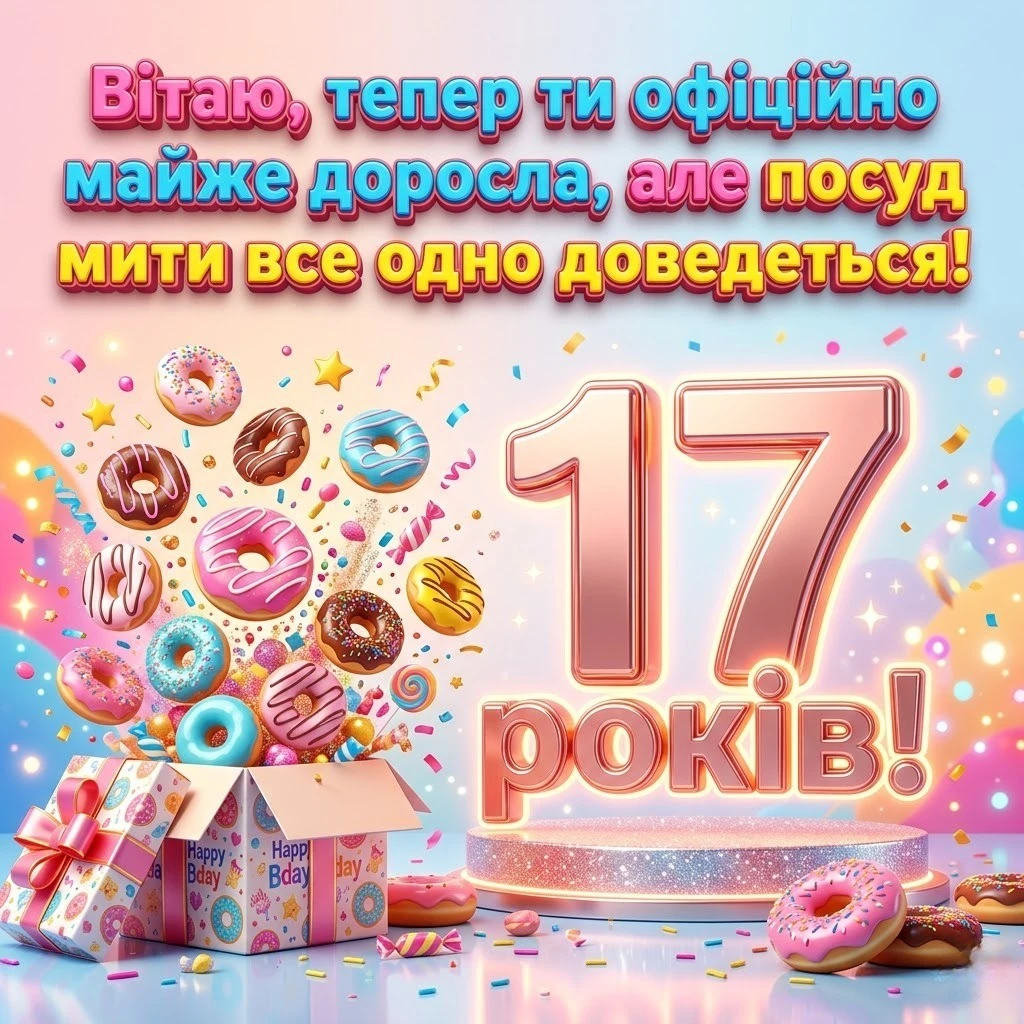 17 років — магічний вік: добірка привітань, що торкаються серця