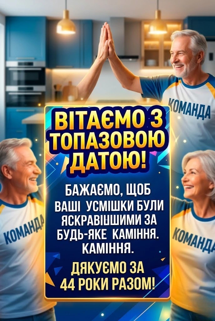 Топазове весілля батьків: як красиво привітати з 44-ю річницею шлюбу