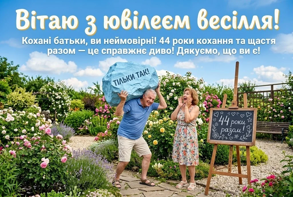 Топазове весілля батьків: як красиво привітати з 44-ю річницею шлюбу