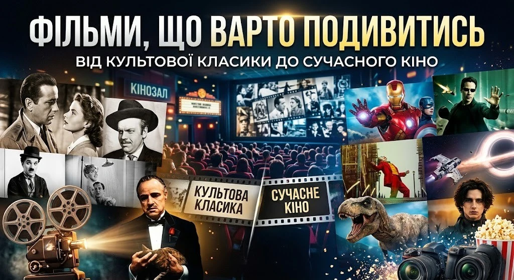 Фільми, що варто подивитись: від культової класики до сучасного кіно