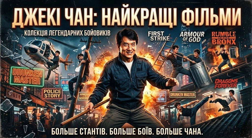 Адреналін та гумор: найкращі фільми Джекі Чана для ідеального кіновечора