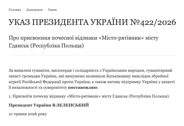Чотири міста Європи отримали українську почесну відзнаку
