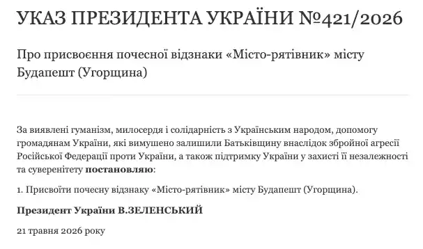 Чотири міста Європи отримали українську почесну відзнаку