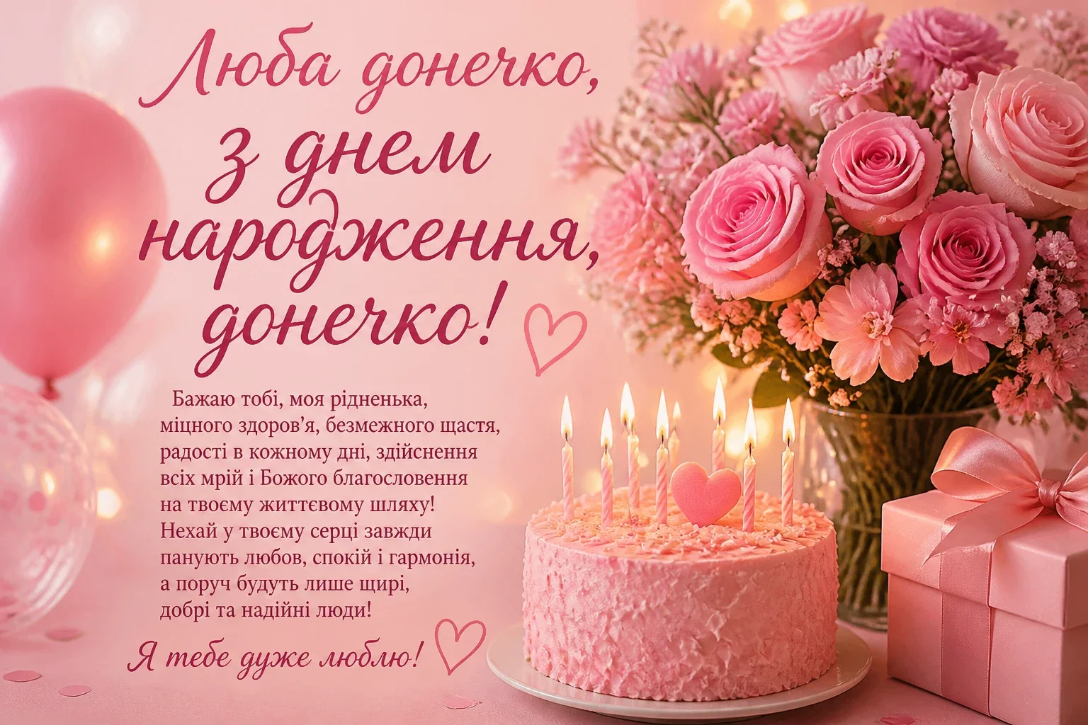 Люба донечко, з днем народження, донечко