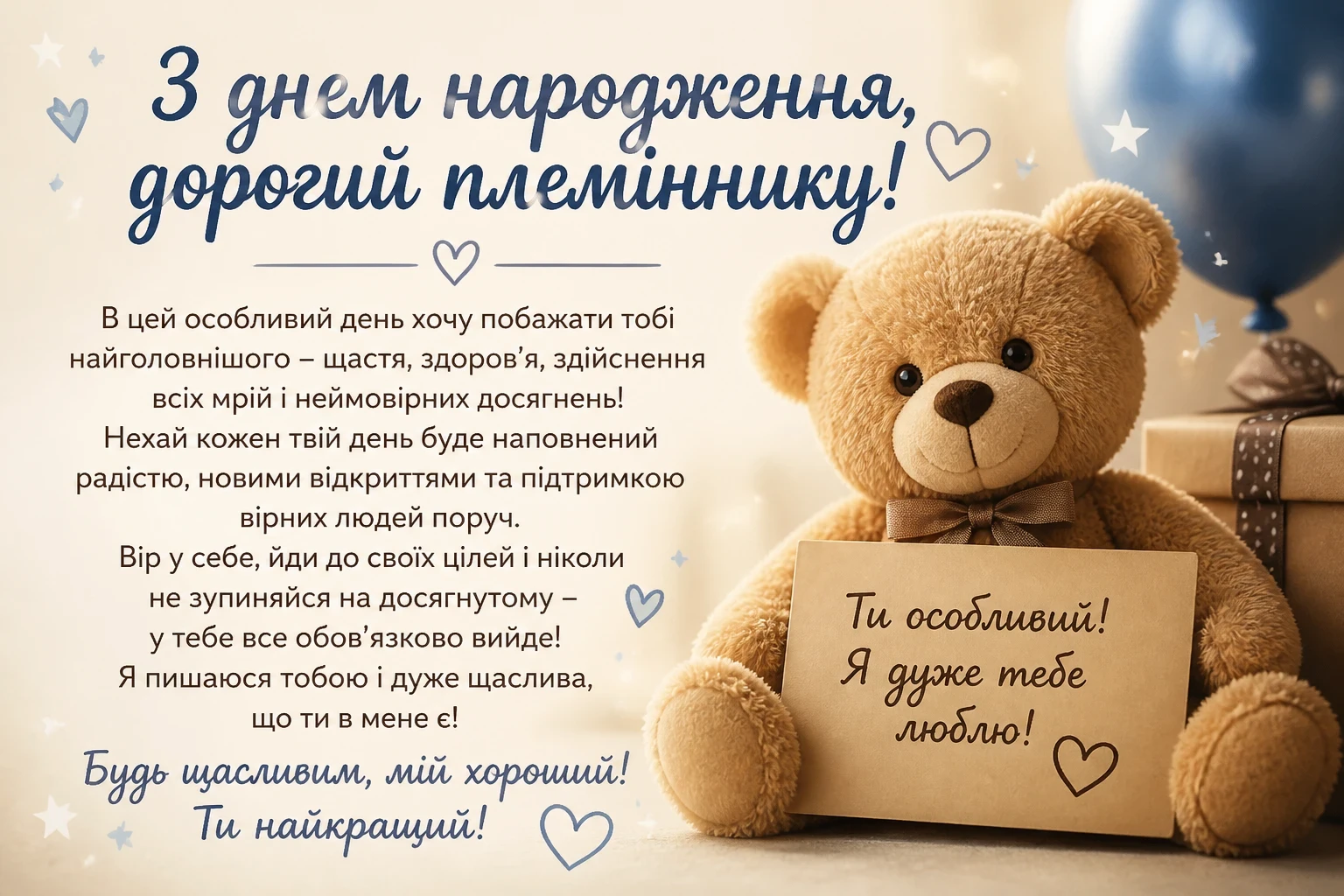Зворушливе привітання з днем народження племіннику