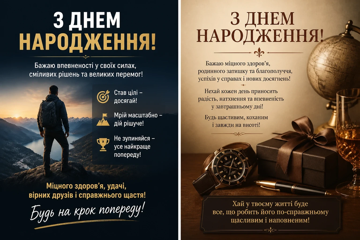 Привітання з днем народження для чоловіків: мужчині та чоловіку