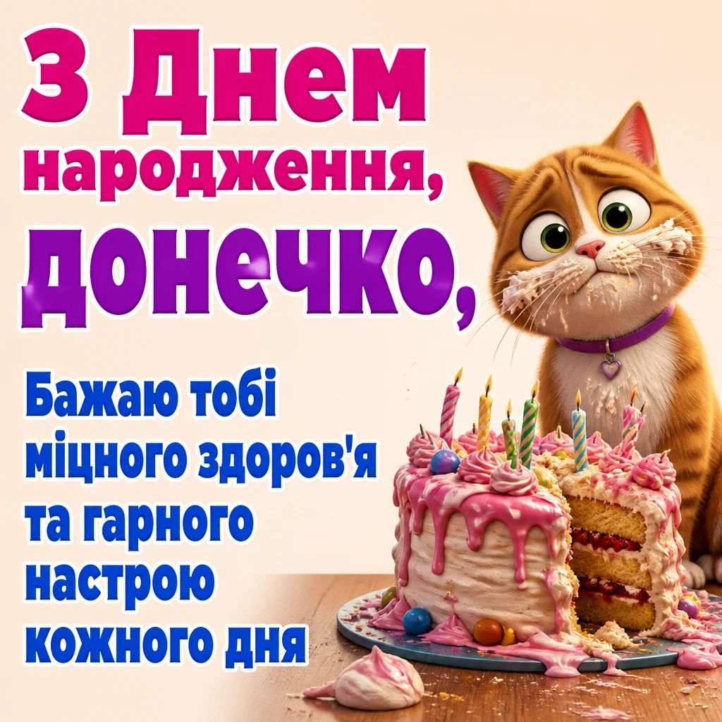 люба донечка з днем народження донечко
