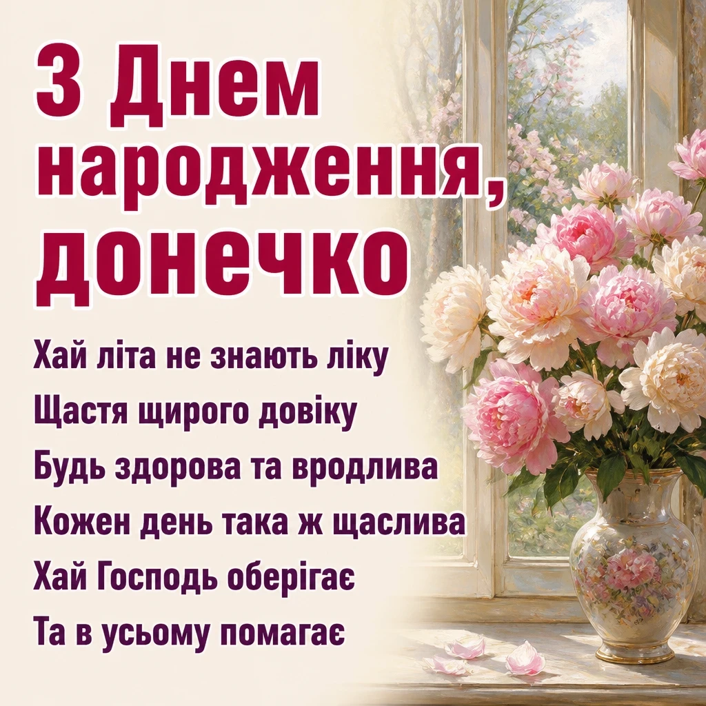 люба донечка з днем народження донечко
