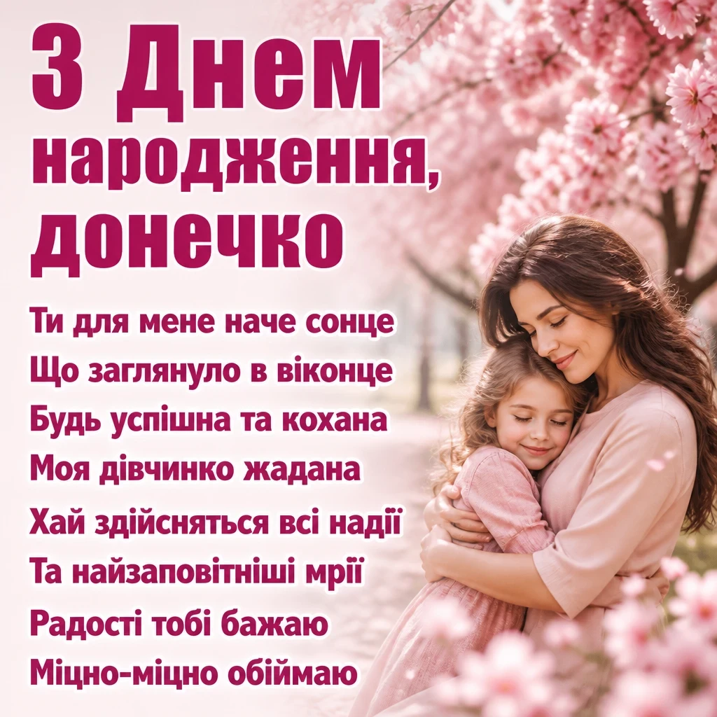 люба донечка з днем народження донечко