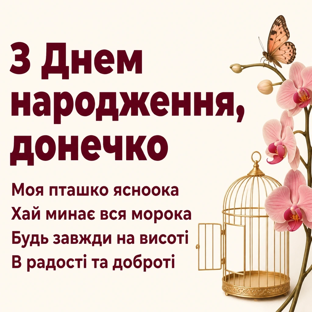 люба донечка з днем народження донечко