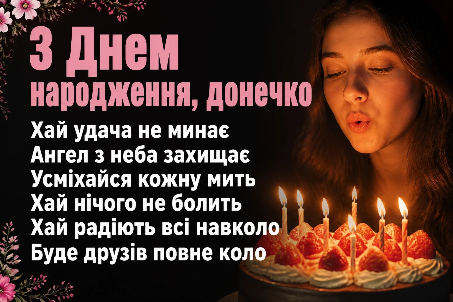 люба донечка з днем народження донечко