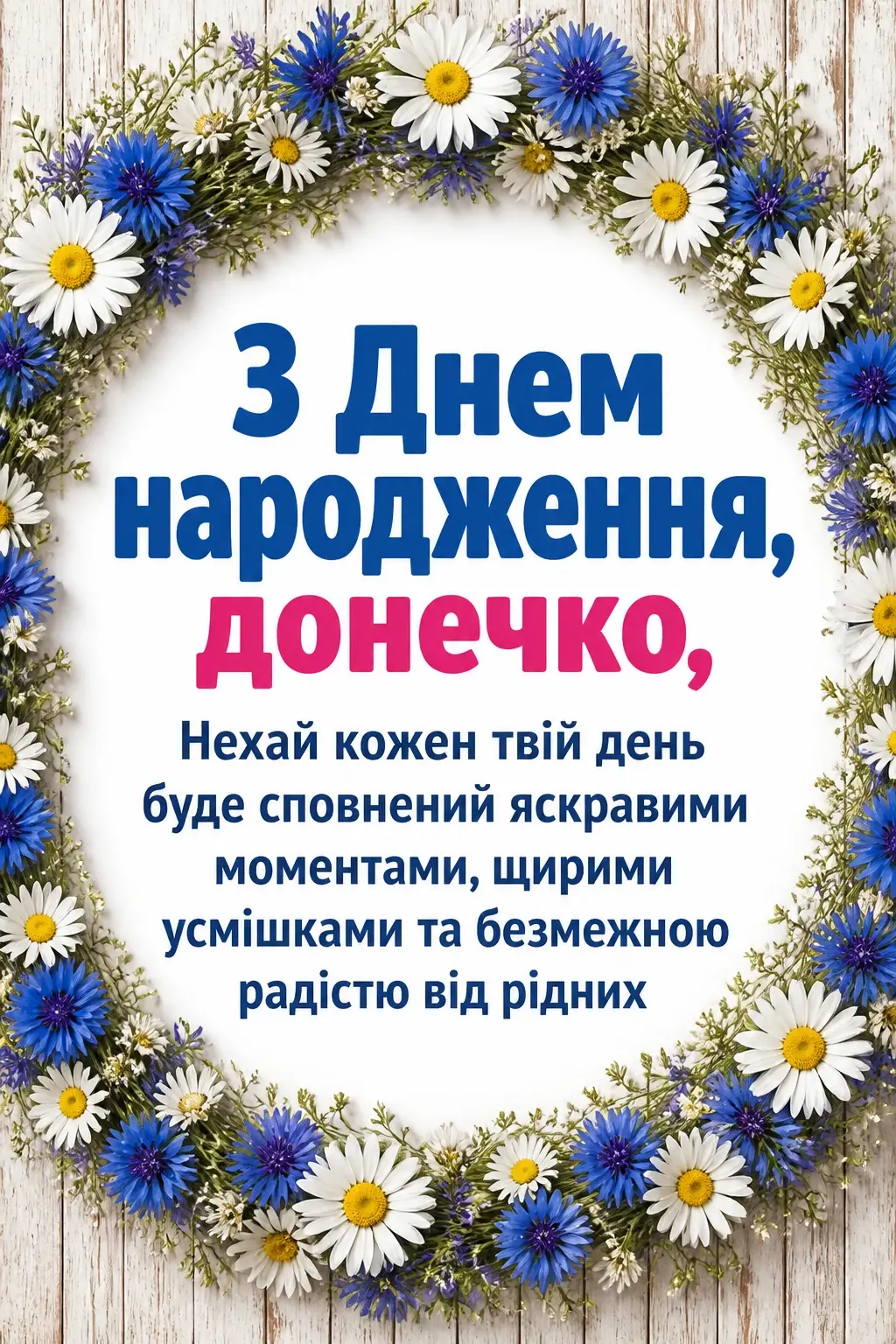 люба донечка з днем народження донечко