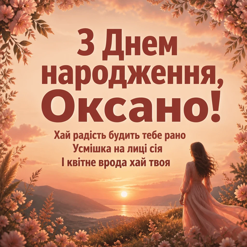 з днем народження оксана