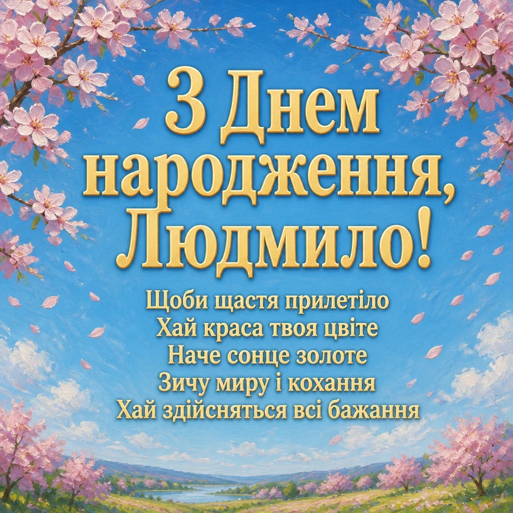 з днем народження людмила
