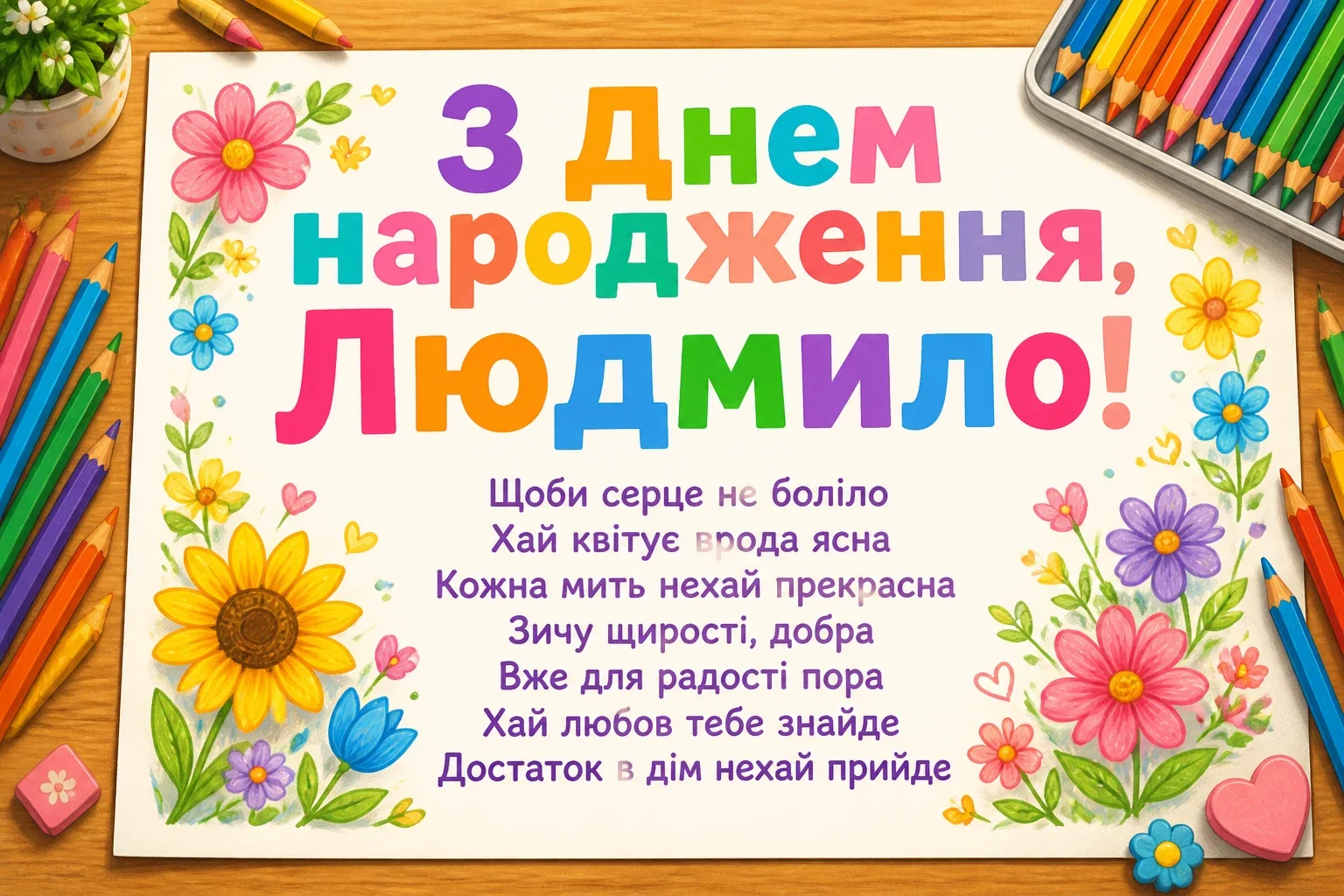 з днем народження людмила