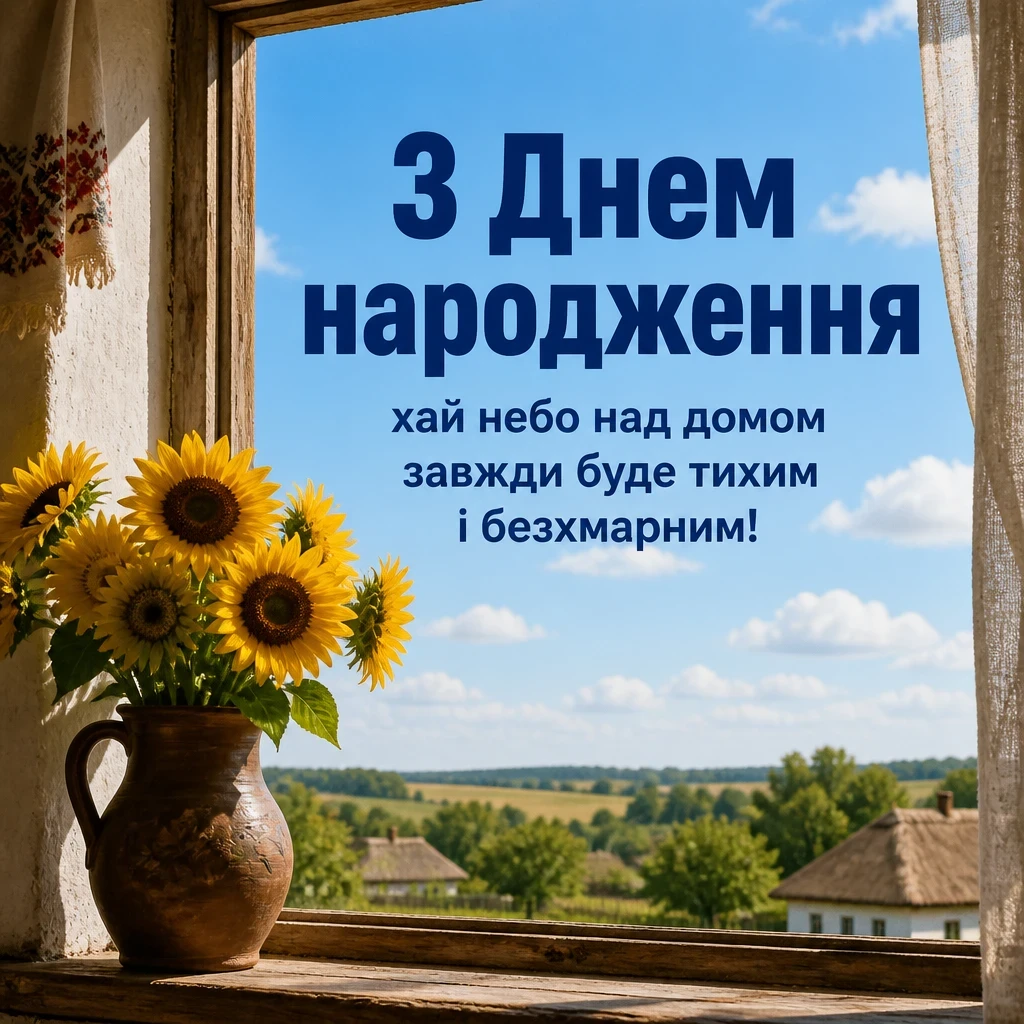короткі привітання з днем народження мирного неба