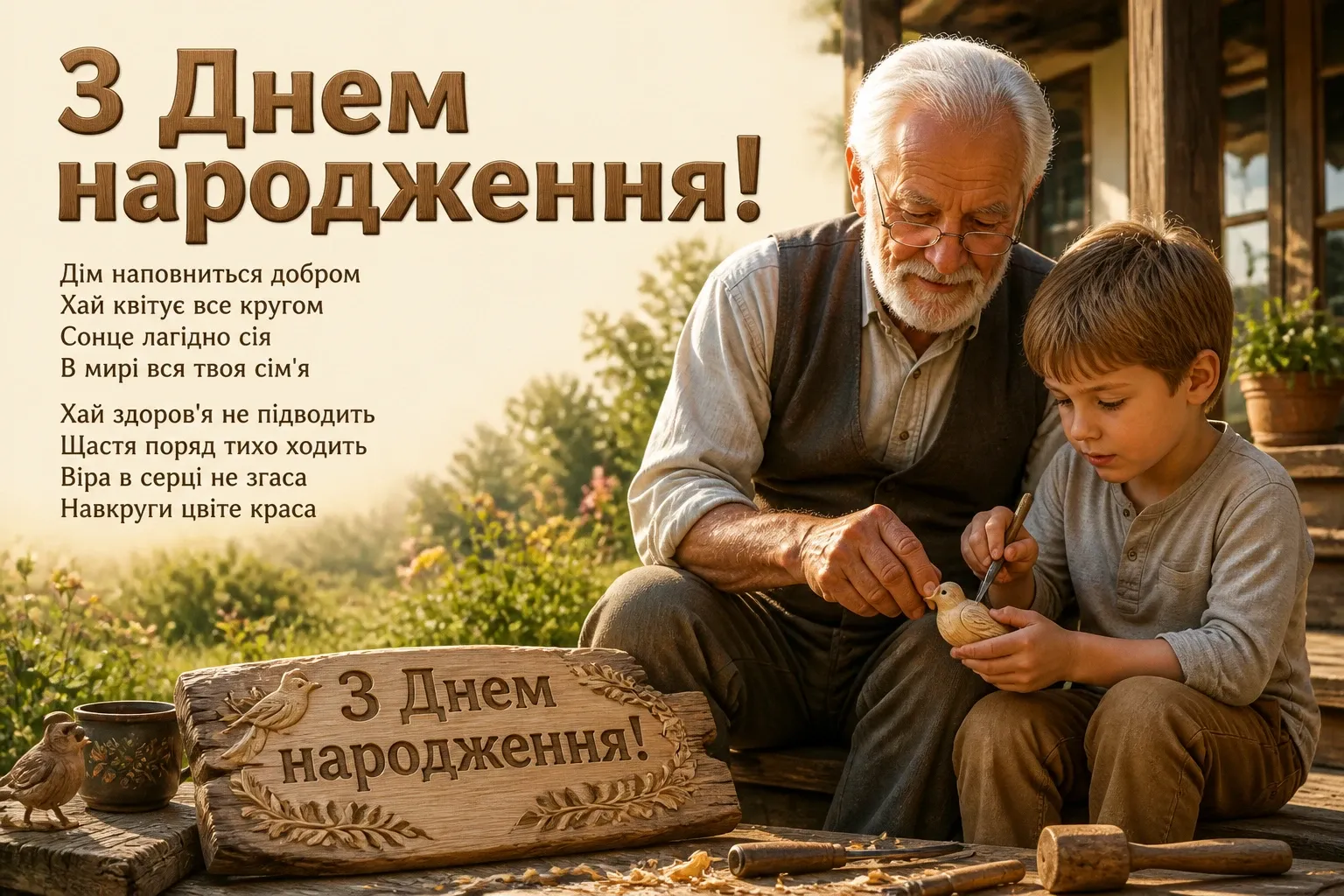 короткі привітання з днем народження мирного неба
