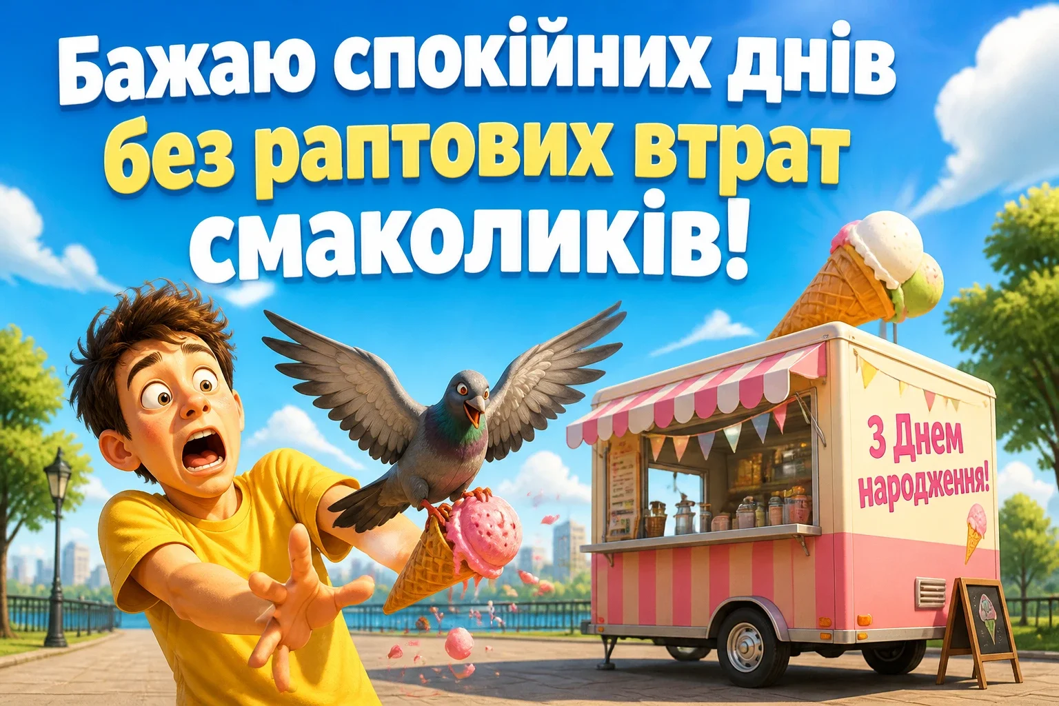 короткі привітання з днем народження мирного неба