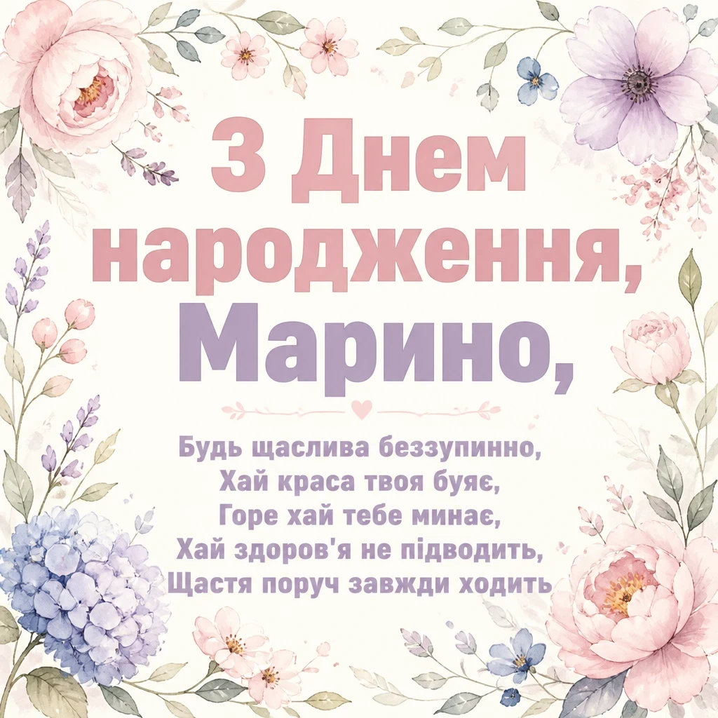 з днем народження марина