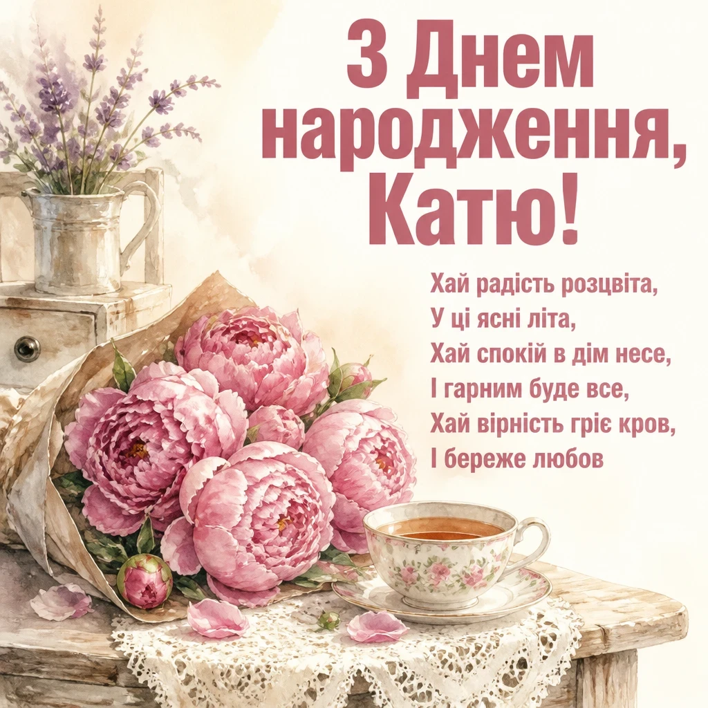 з днем народження катя