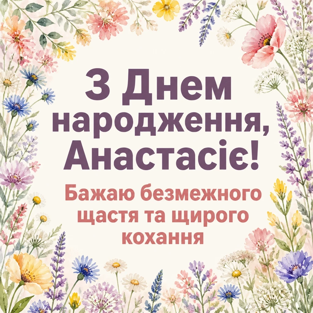з днем народження анастасія