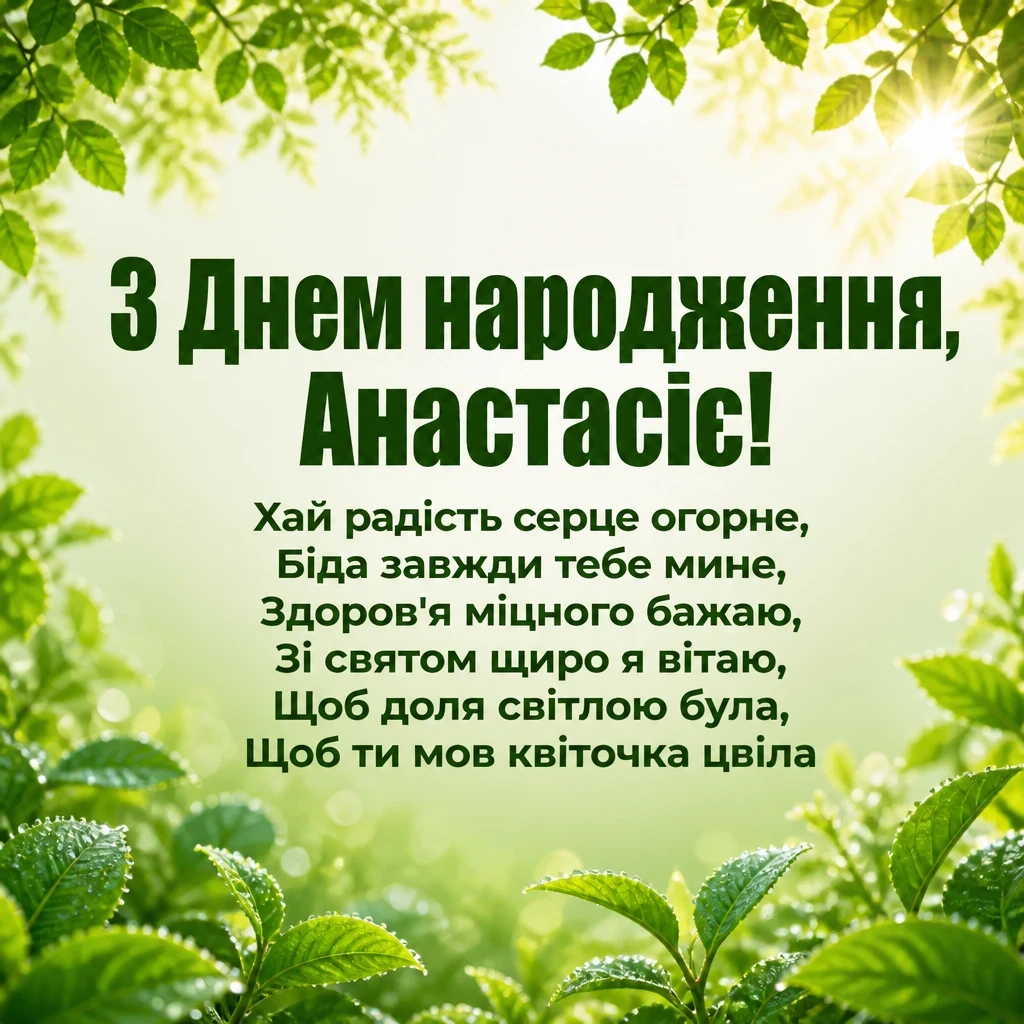 з днем народження анастасія
