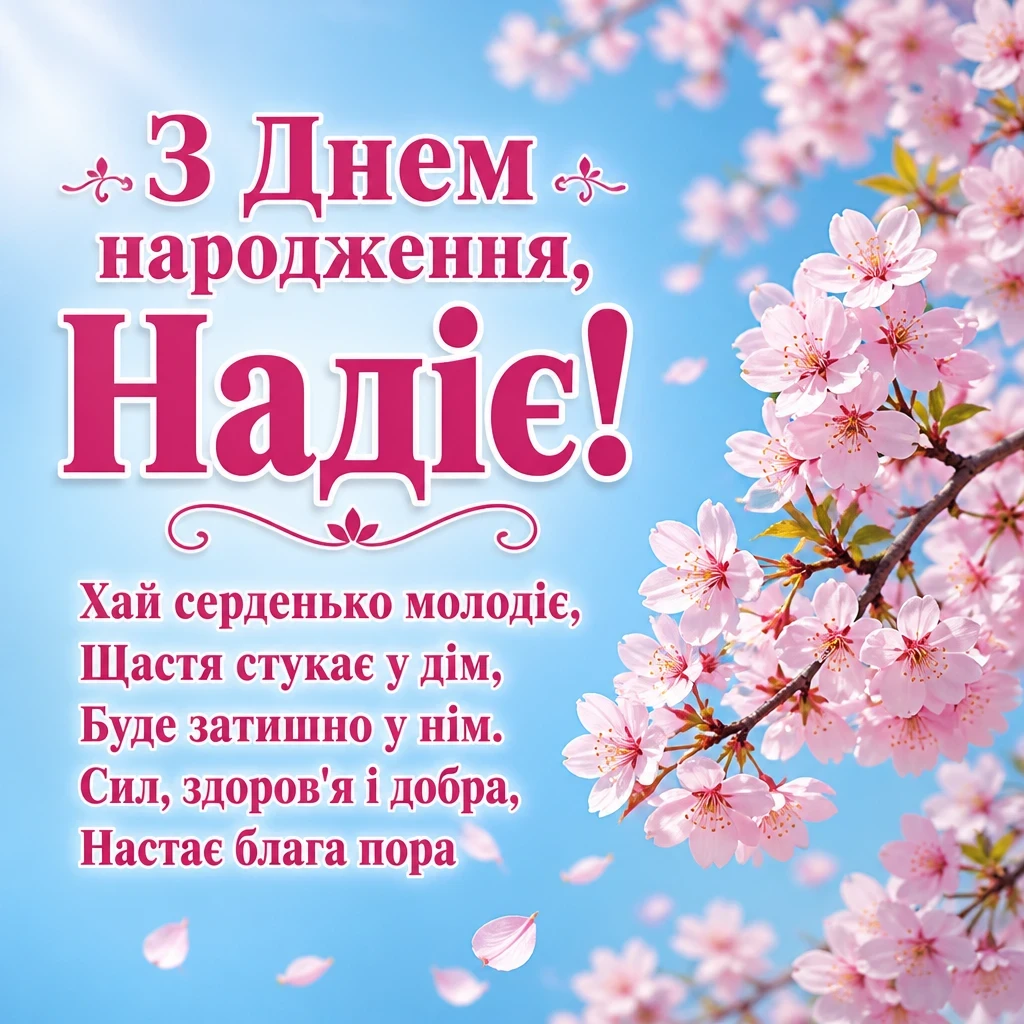з днем народження надія