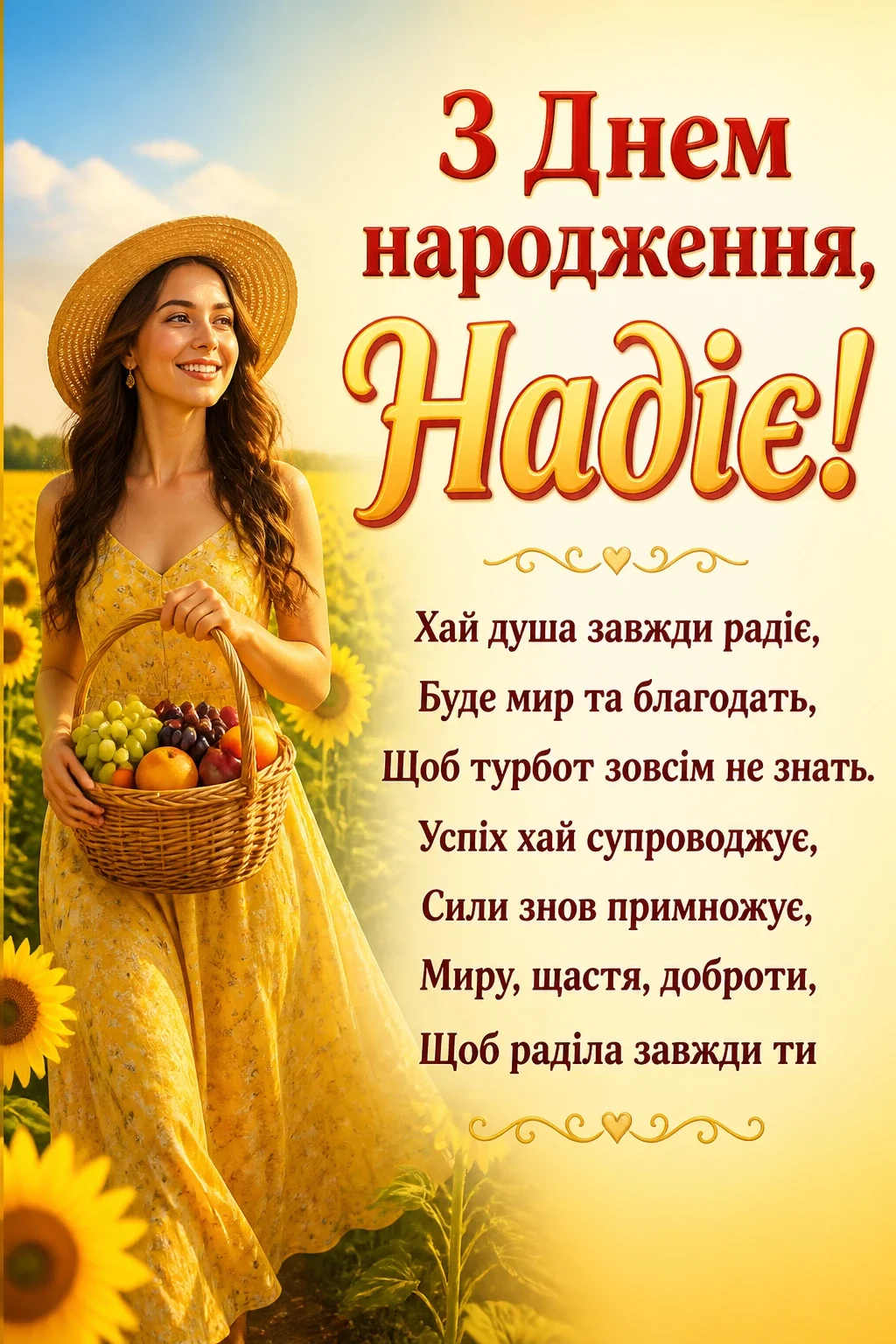 з днем народження надія