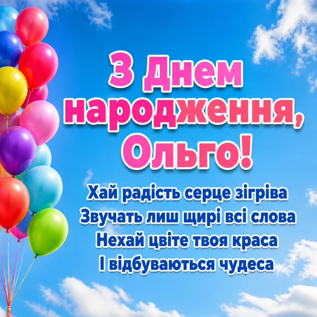 з днем народження ольга