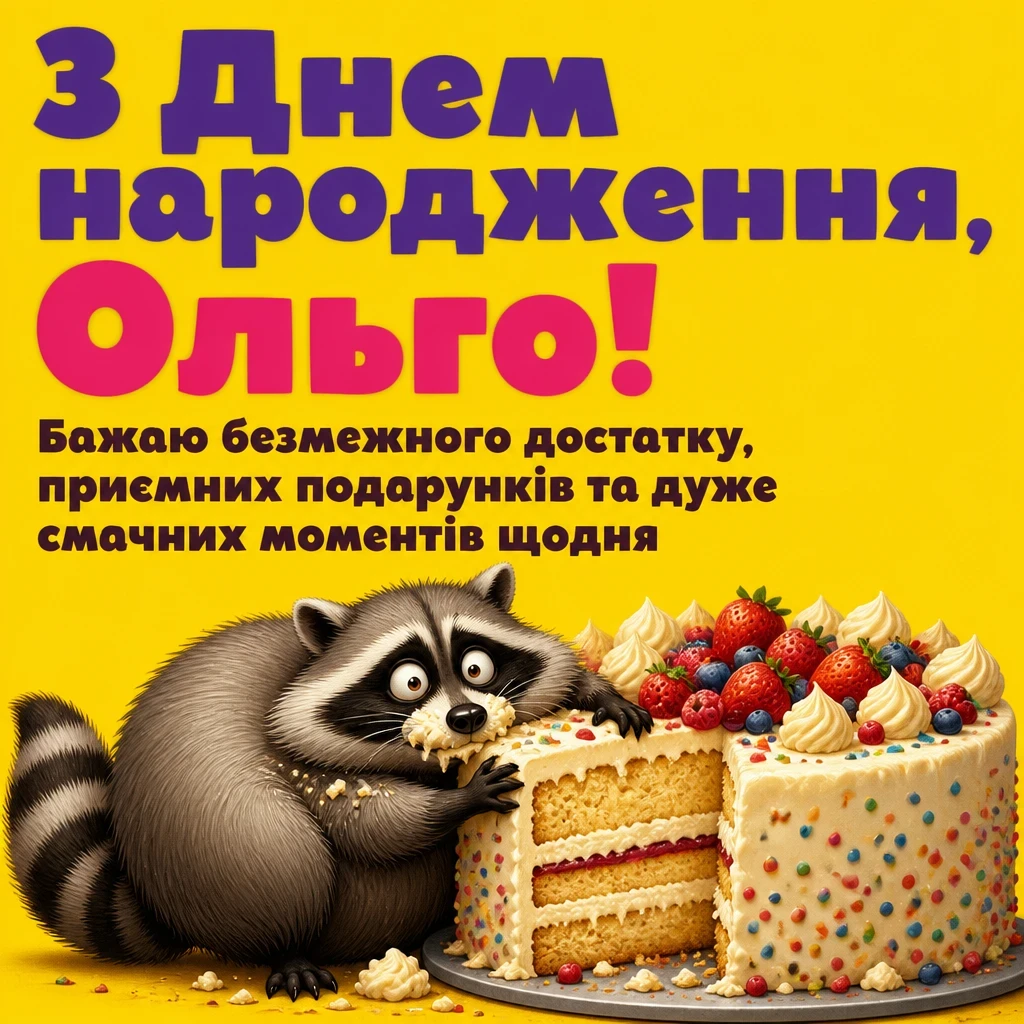 з днем народження ольга