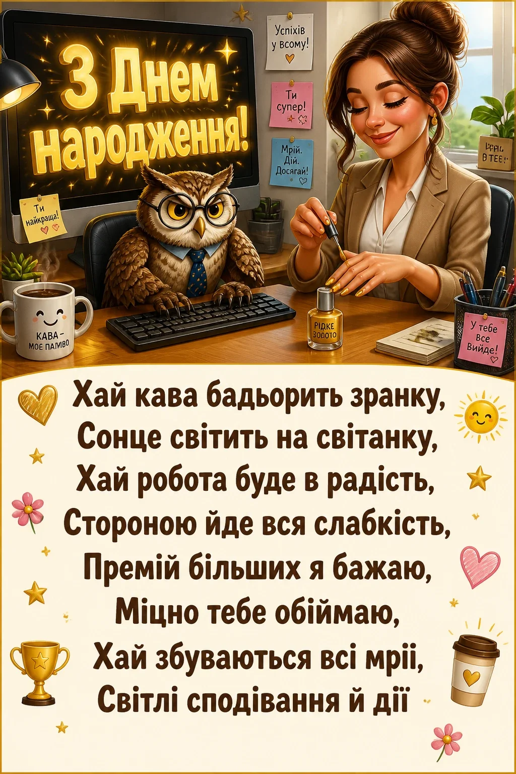 прикольні привітання з днем народження колезі жінці